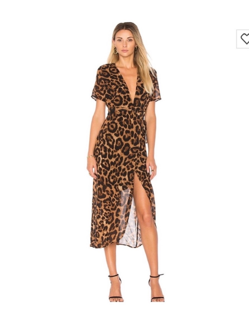 Bardot Lucianna Brown and Black Leopard Print Midi Dress